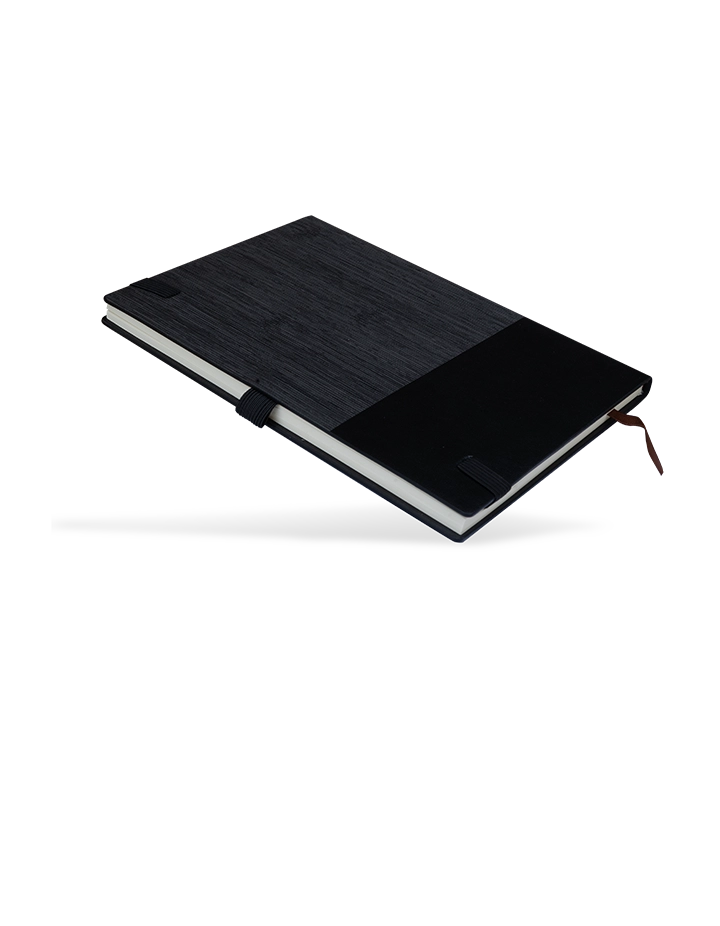 Premium Grey A5 Leather-Bound Promotional Notebook – 100 Sheets | Corporate Gift black